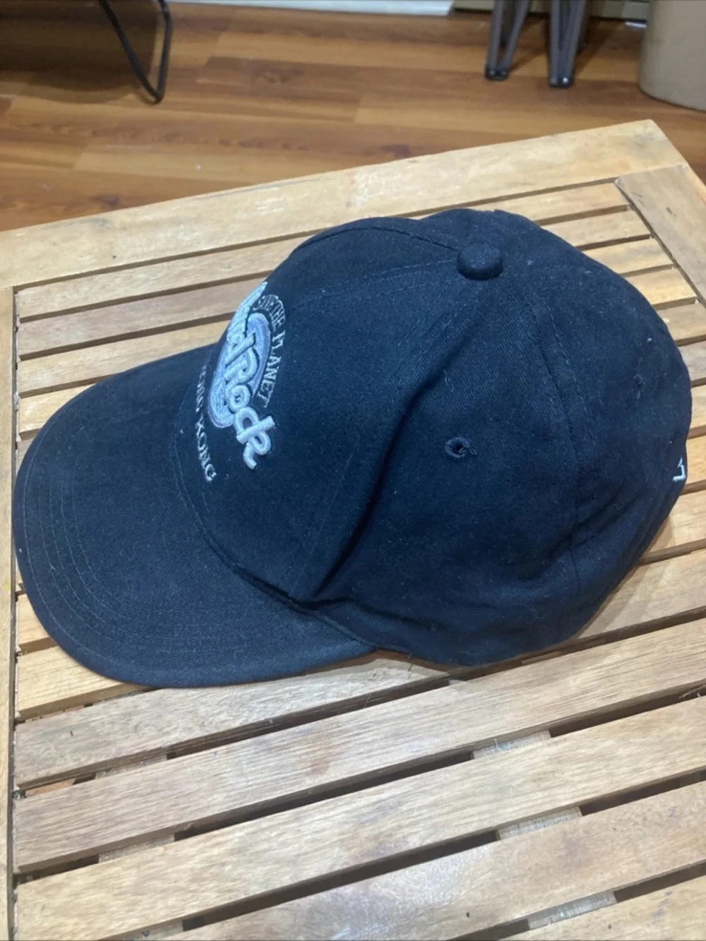 Hard Rock Cafe Hong Kong Save The Planet Love All Serve All Black OSFM Cap Hat